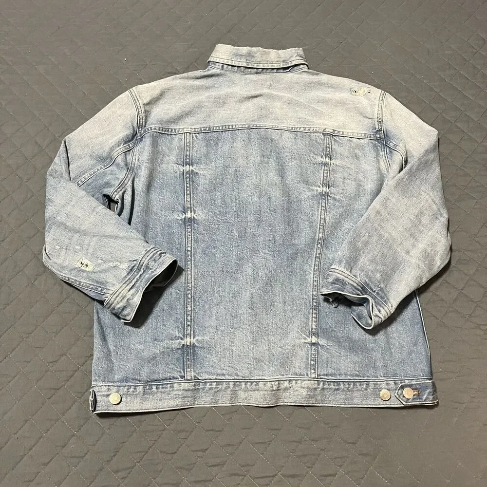 Madewell Oversized Denim Jean Jacket Medium Light Wash Minimalist Streetwear - Picture 11 of 13